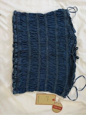 Lone Star Blue Smocked Tube Top